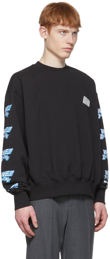 Pleteni pulover We11done We11done Logo-Print Sweatshirt Črna | WD-TS1-22-693-U-BK, 1