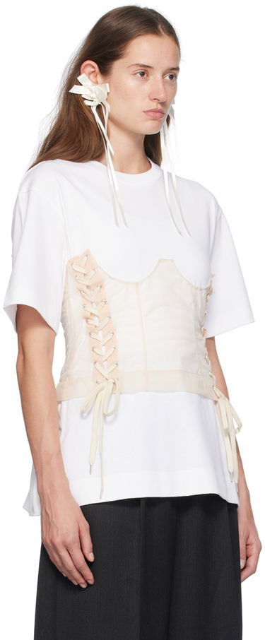Majica Simone Rocha Simone Rocha Corset Panel Boxy T-Shirt Bela | 5282 0562, 1