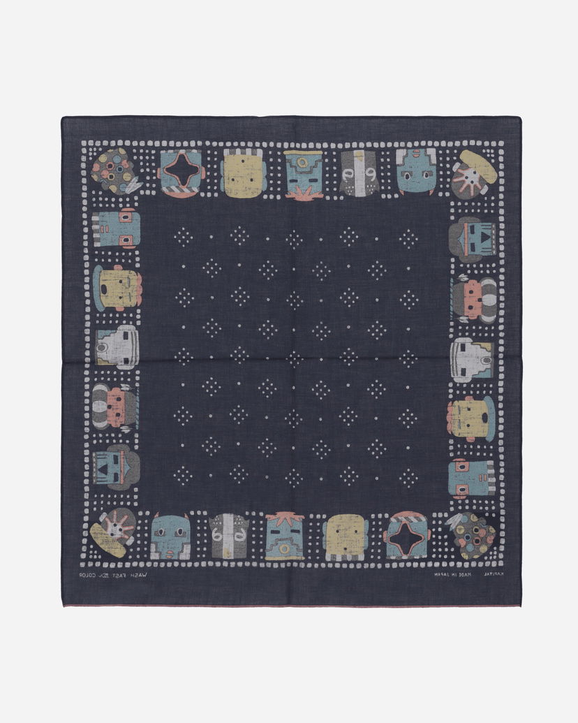 Šala KAPITAL Selvedge Bandana with Kachina Print Modra | EK-1169BA 1