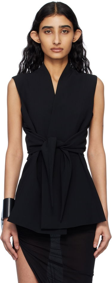 Telovnik Rick Owens Rick Owens Hollywood SL Strutter Sleeveless Wrap Blouse Črna | RP01E7709 WLP, 0