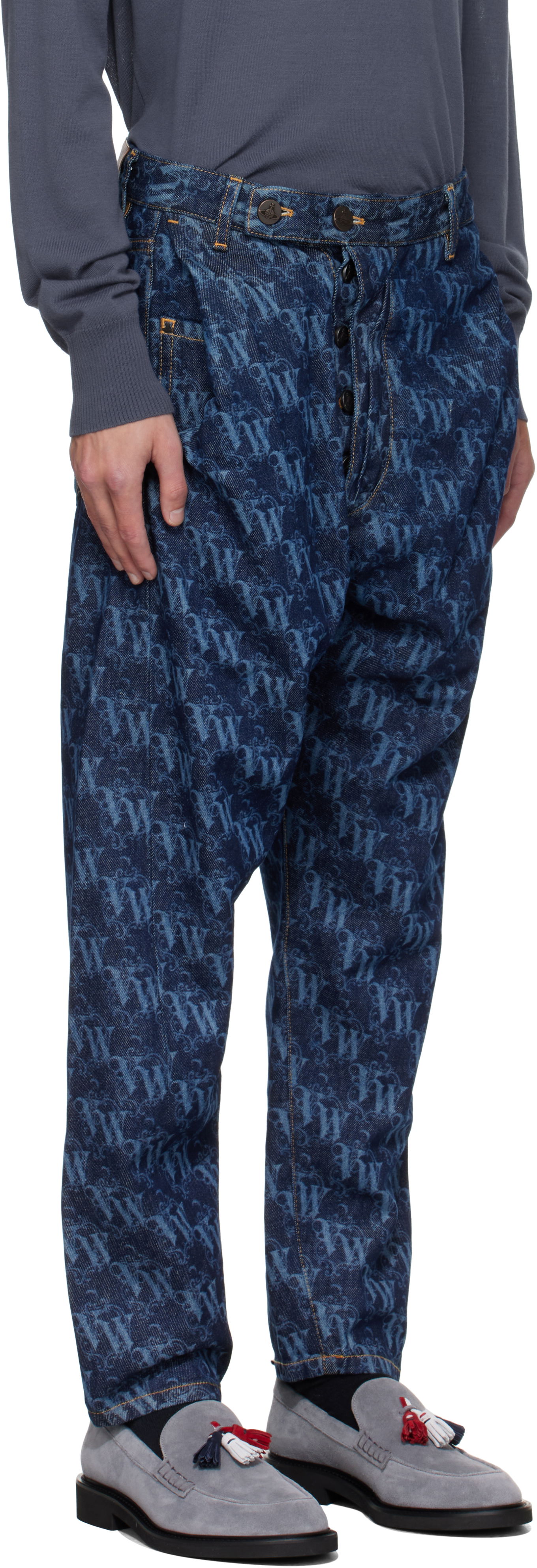 Kavbojke Vivienne Westwood Vivienne Westwood Drunken Patterned Jeans Modra | 3902000X-W014I-AAA-, 1