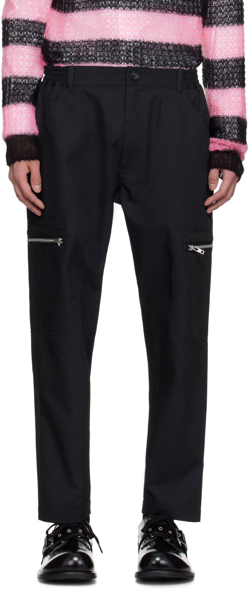 Cargo hlače Comme des Garçons Homme Deux Irregular Pin Head Trousers Črna | DO-P024-051