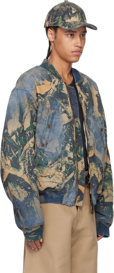 Bomber jakna Acne Studios Acne Studios Printed Denim Bomber Jacket Modra | B90807-, 1