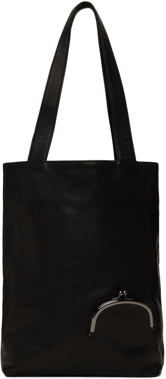 Tote bag Yohji Yamamoto Black Soft Leather Clasp Tote Črna | DB-I84-706, 0