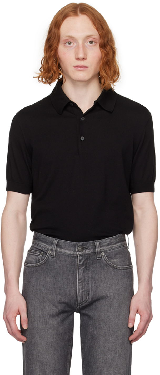 Polo majica ZEGNA Premium Knit Polo Shirt Črna | UDC90A7-C32