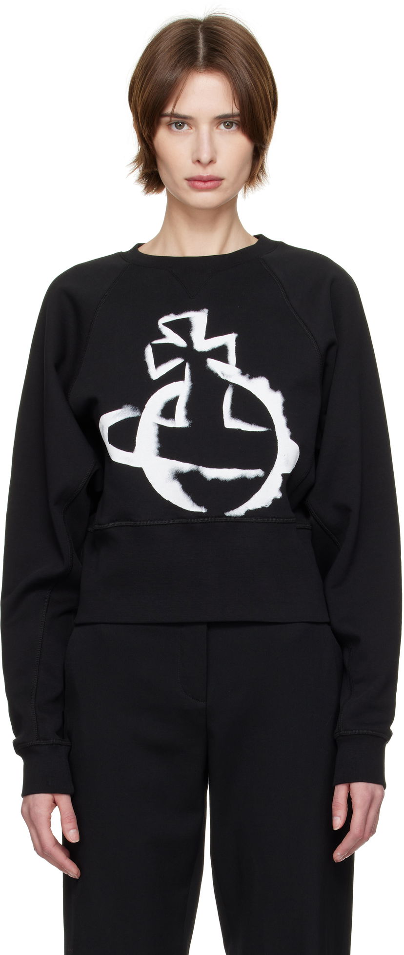 Pleteni pulover Vivienne Westwood Vivienne Westwood Stencil Orb Sweatshirt Črna | 1I01000Y-J006O-