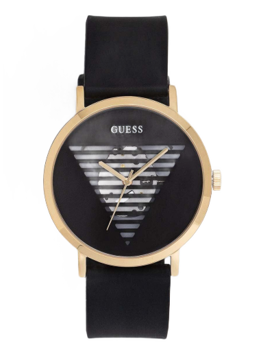 Ure GUESS Gold Tone Case Black Silicone Watch Črna | GW0503G1