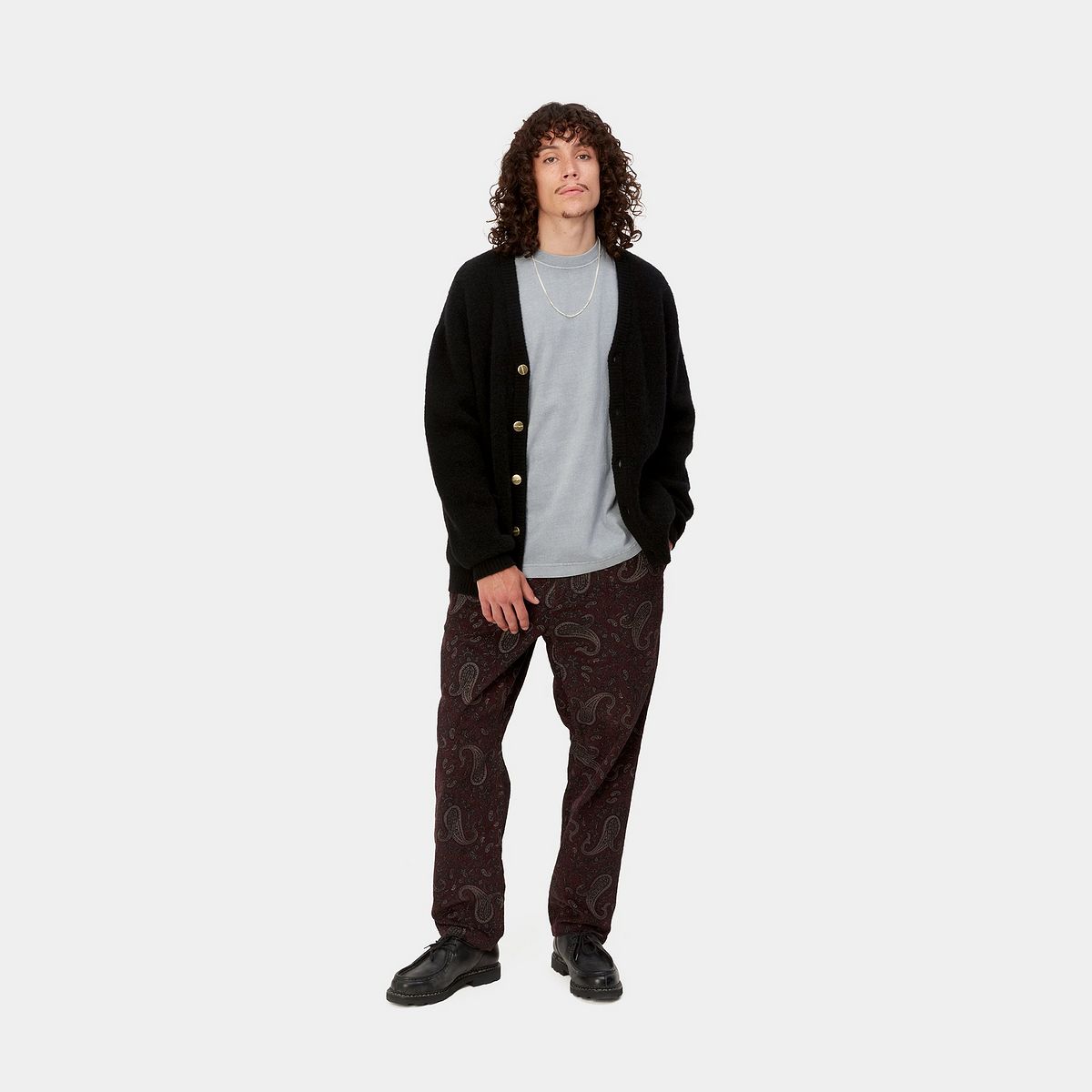 Hlače Carhartt WIP Flint Pant Paisley Print "Buckeye rinsed" Rjava | I029443_1U6_02, 1