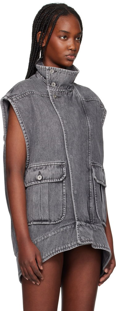 Telovnik JW Anderson JW Anderson Oversized Sleeveless High Neck Vest Siva | DJ0037-PG1745, 1