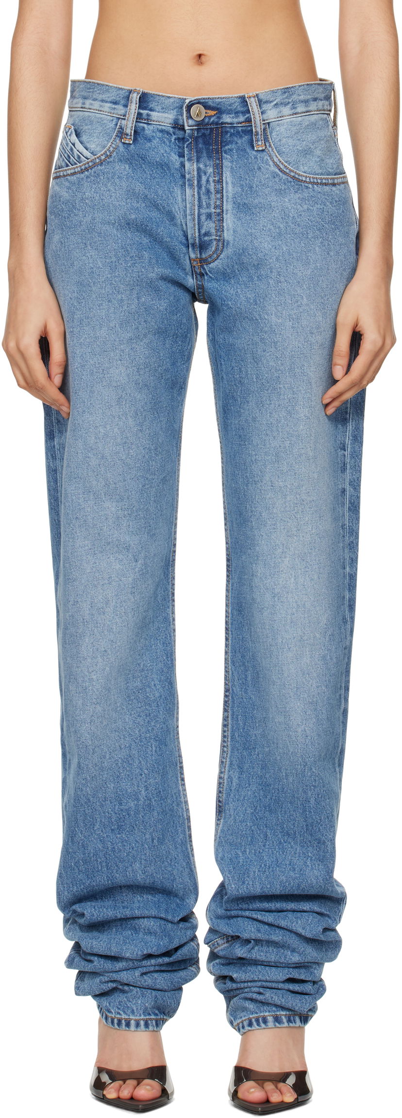 Kavbojke The Attico Attico Long Scrunch Jeans Modra | 250WCP00214 DDD085AA