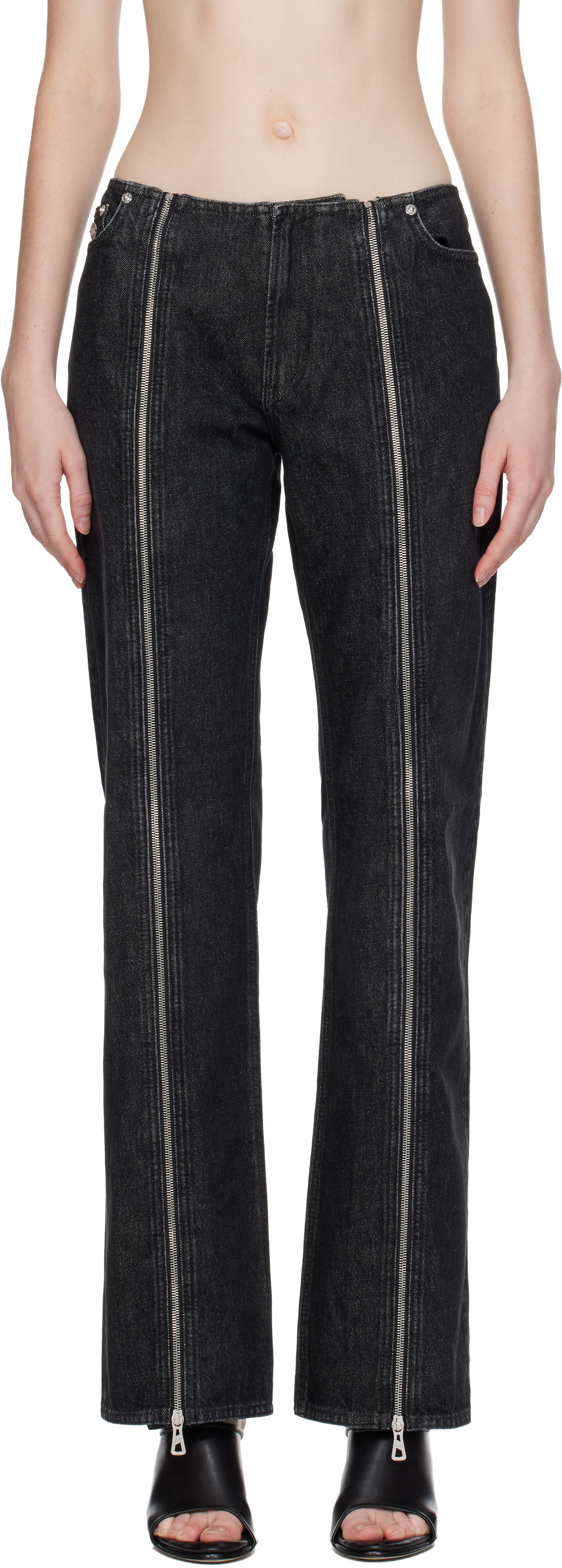 Kavbojke Jean Paul Gaultier Jean Paul Gaultier Zipped Jeans Črna | 25/04-W-TR041-D016-06, 0
