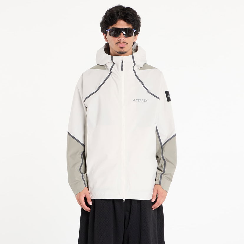 Dežni plašč adidas Performance National Geographic CLIMAPROOF Rain Jacket Bela | KC2342
