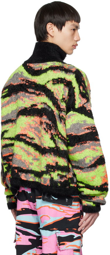 Pleteni pulover ERL ERL Camo-Print Mockneck Sweater Črna | ERL06N007, 2