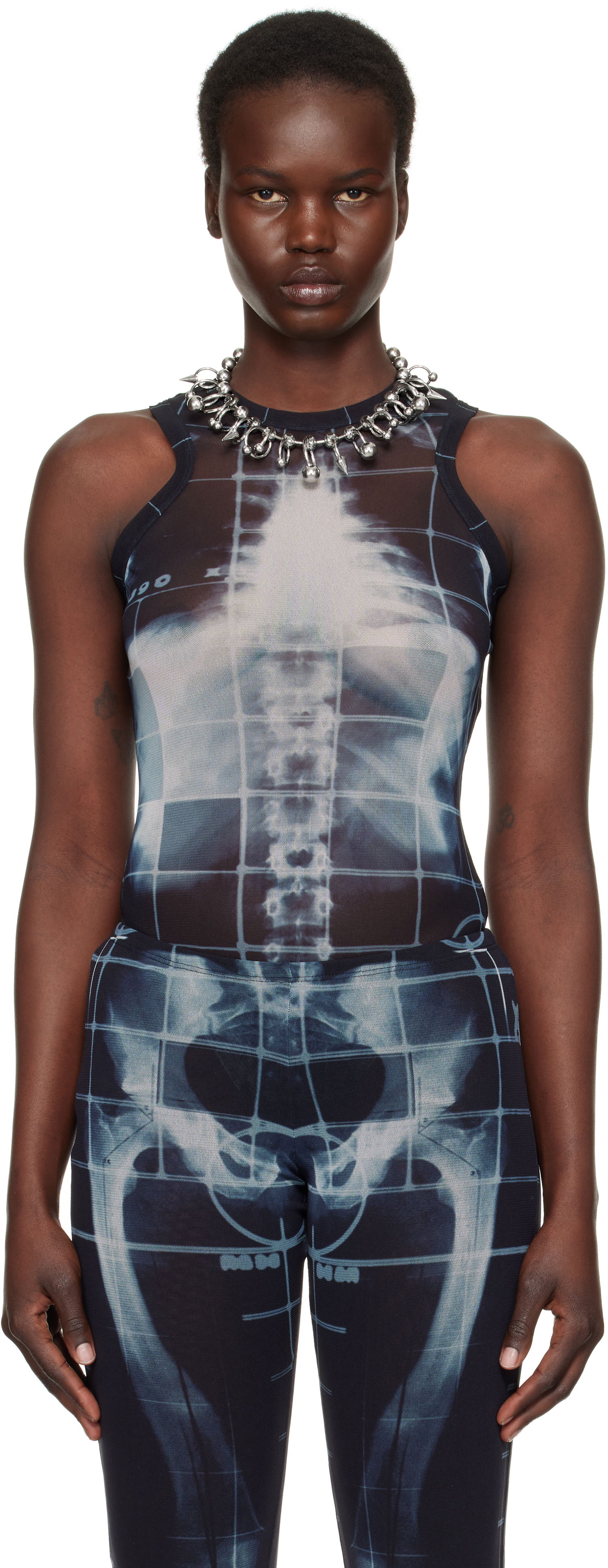 Pajkice Jean Paul Gaultier Jean Paul Gaultier 'The Squeletor' Bodysuit Črna | 25/33-F-BD058-T580-005956, 0