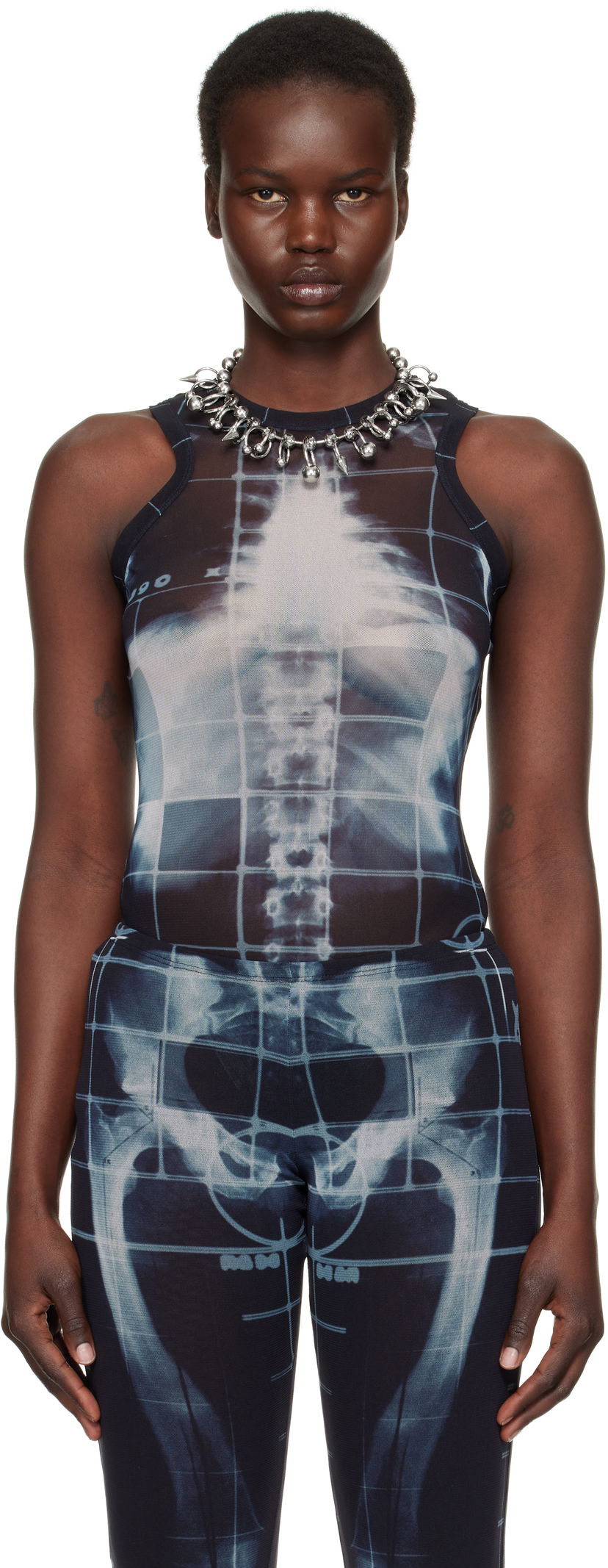 Pajkice Jean Paul Gaultier Jean Paul Gaultier 'The Squeletor' Bodysuit Črna | 25/33-F-BD058-T580-005956