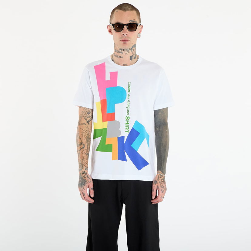 Majica Comme des Garçons Comme des Garçons SHIRT T-Shirt With Colorful Block Graphic Print Večbarvna | FP-T002-W25 White