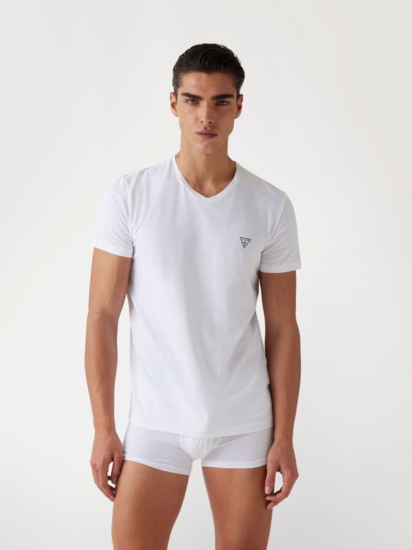 Majica GUESS Caleb Stretch Jersey T-Shirt Bela | U97M01KCD31