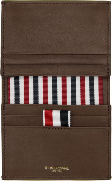 Denarnica Thom Browne Thom Browne Soft Calf Leather Single Card Holder Rjava | MAW021L-L0117, 2