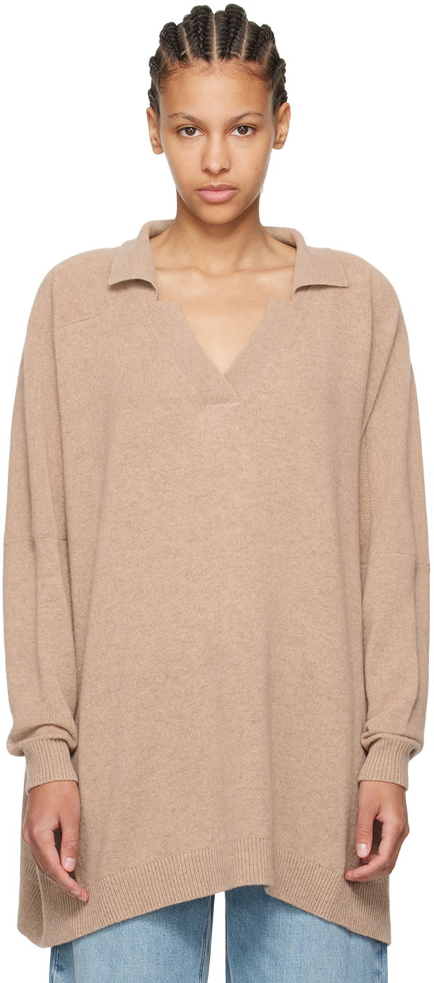 Pleteni pulover Stella McCartney Stella McCartney V-Neck Sweater Bež | 6K08253S2513