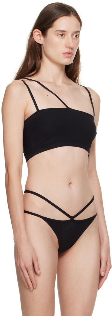 Modrček Baserange Asymmetrical Strap Bralette Črna | BRNI-RB-000, 1