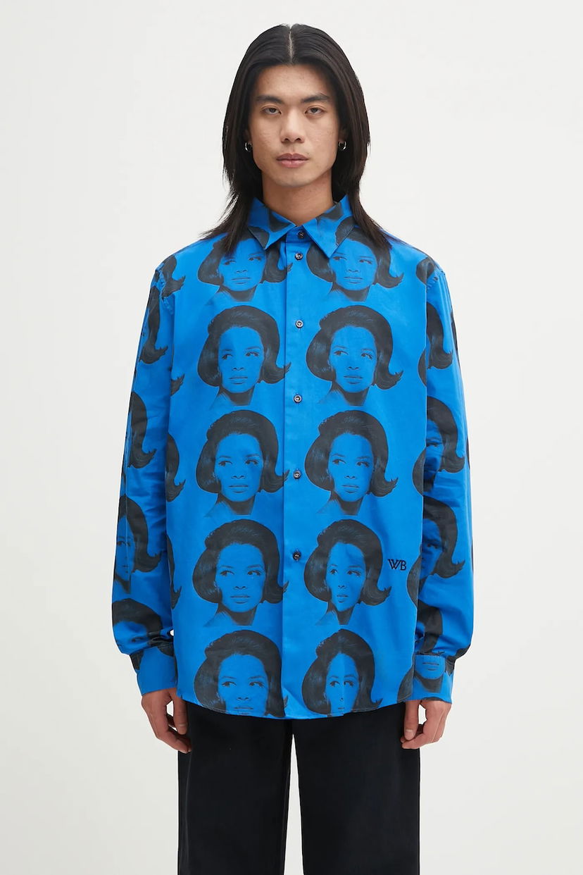 Srajce Wales Bonner Wales Bonner Selah Relaxed Shirt Modra | MA25SH05.CO11.599