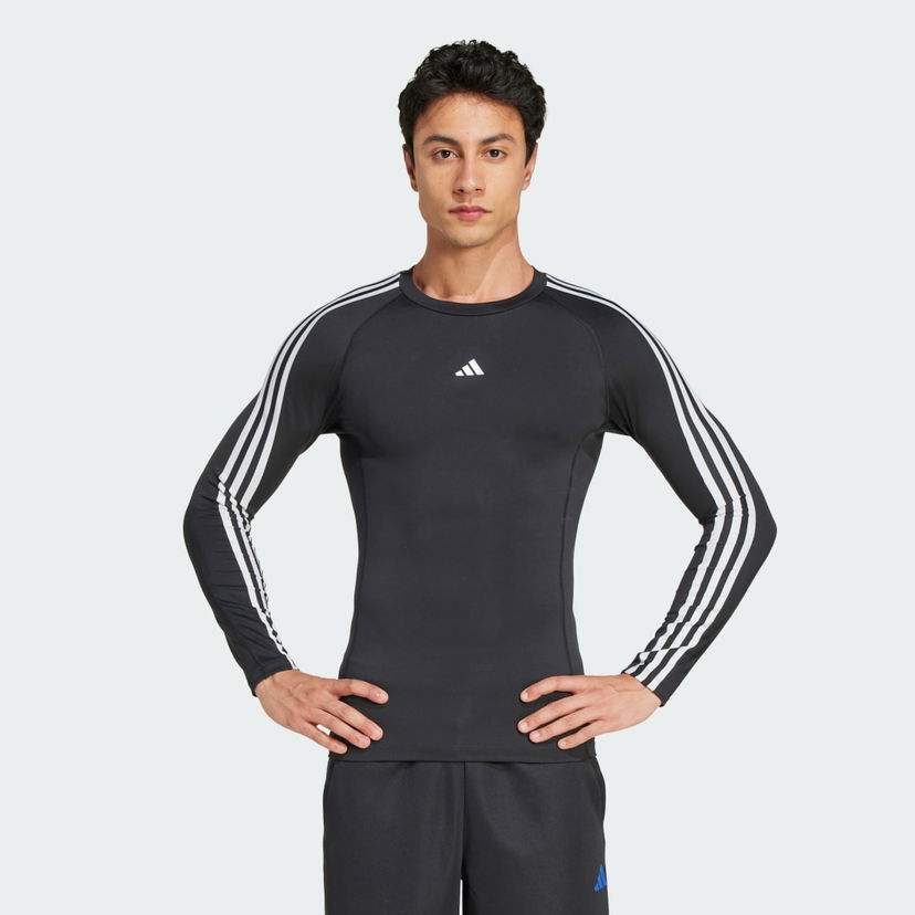 Majica adidas Performance Techfit Compression Training 3-Stripes Long Sleeve Črna | IN5586