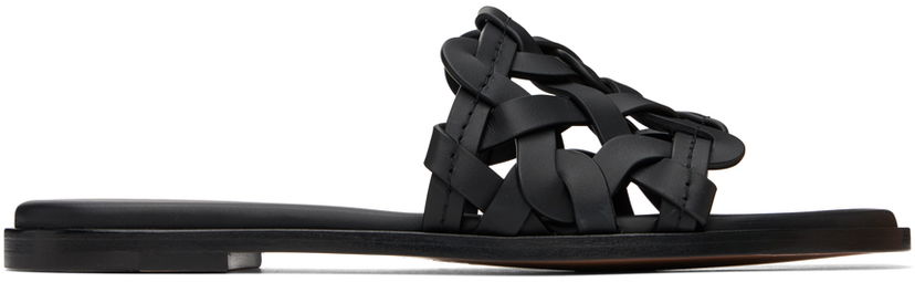Superge in čevlji Gianvito Rossi Amalfi Woven Leather Sandals Črna | G15970-05CUO-CLN