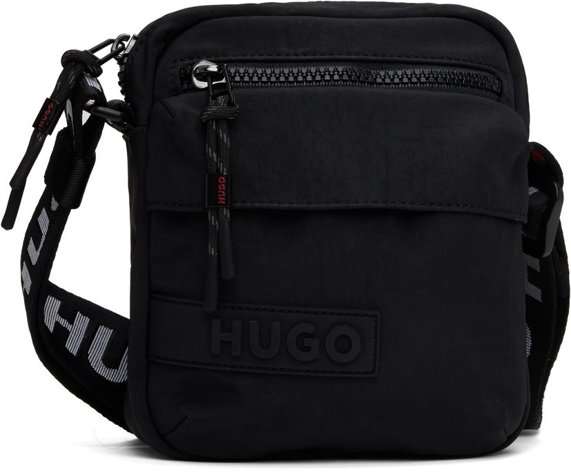 Torba za čez ramo BOSS HUGO Recycled Nylon Canvas Messenger Bag Črna | 50541949