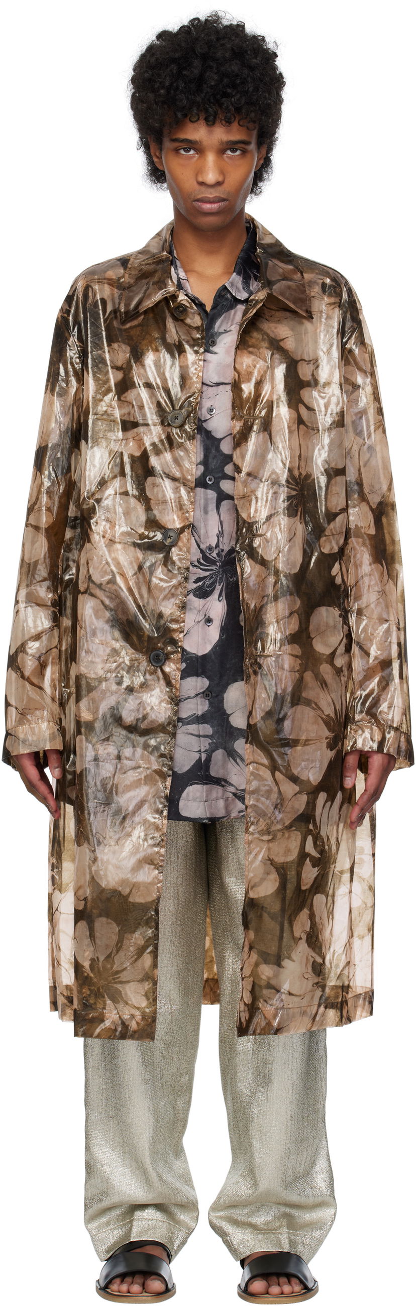 Dežni plašč Dries Van Noten Dries Van Noten Loose Fit Mac Coat Rjava | 251-020211-1102