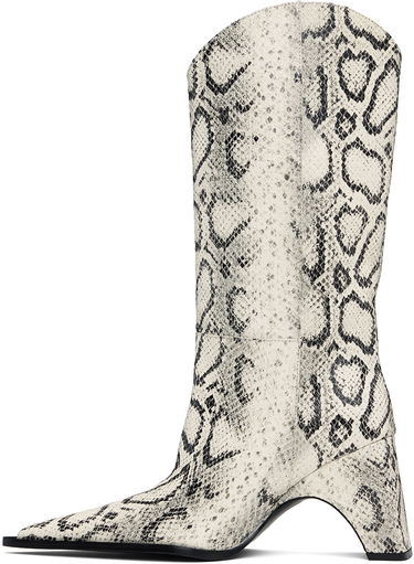 Superge in čevlji Coperni Snake Print Bridge Cowboy Boots Bela | COPSH16F6003, 2