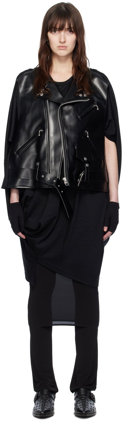 Telovnik Junya Watanabe Layered Faux-Leather Vest Črna | JL-O011-051