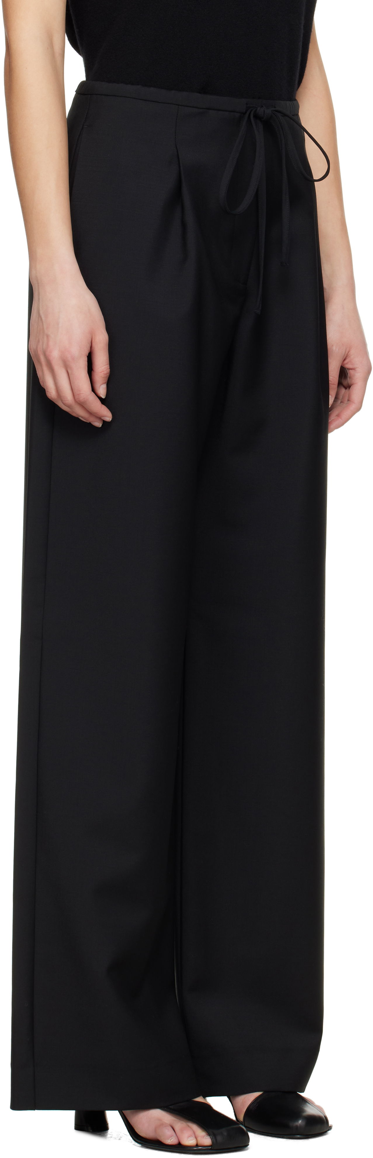 Hlače Róhe Róhe Relaxed Drawstring Trousers Črna | 415-30-007, 1