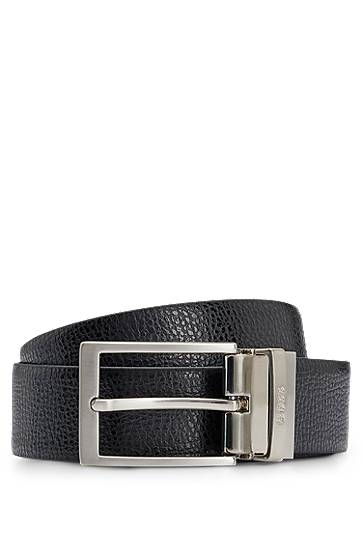Pasovi BOSS Reversible belt in grained Italian leather with logo keeper Črna | 50447116