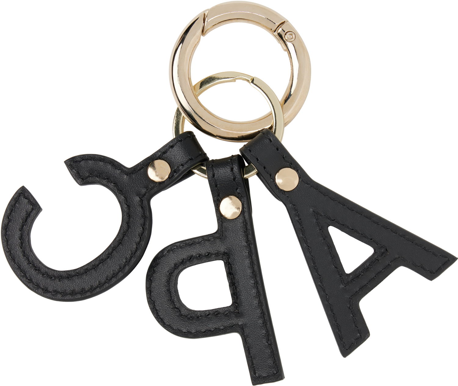 Obeski za ključe A.P.C. A.P.C. Lettres 'A.P.C.' Leather Keychain Črna | PXAWV-F63656, 1