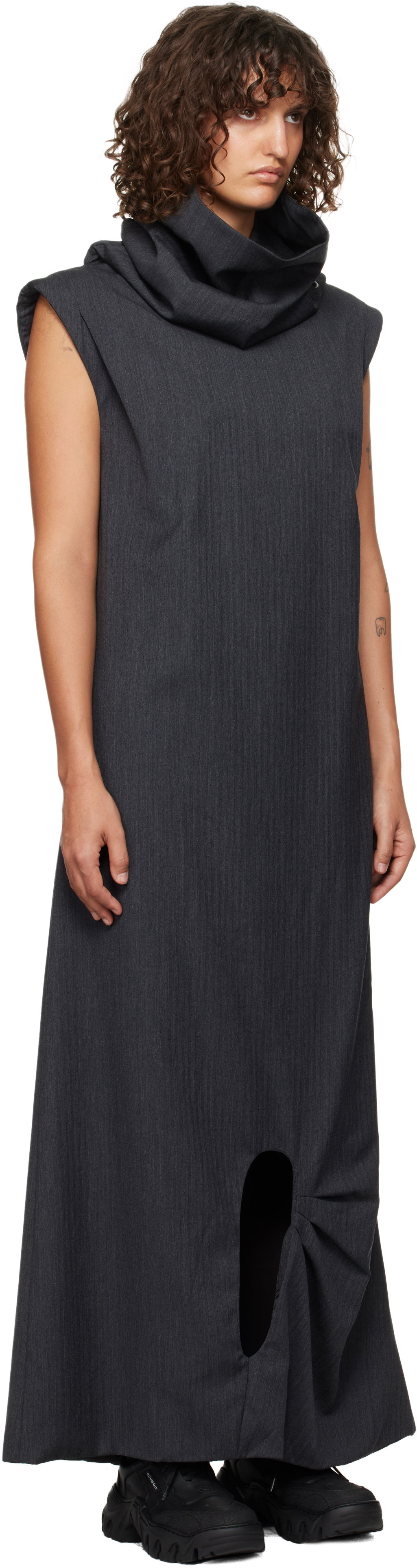 Obleke ADER ERROR Maxi Dress With Cutout Siva | BN01FWDR0101GR, 1