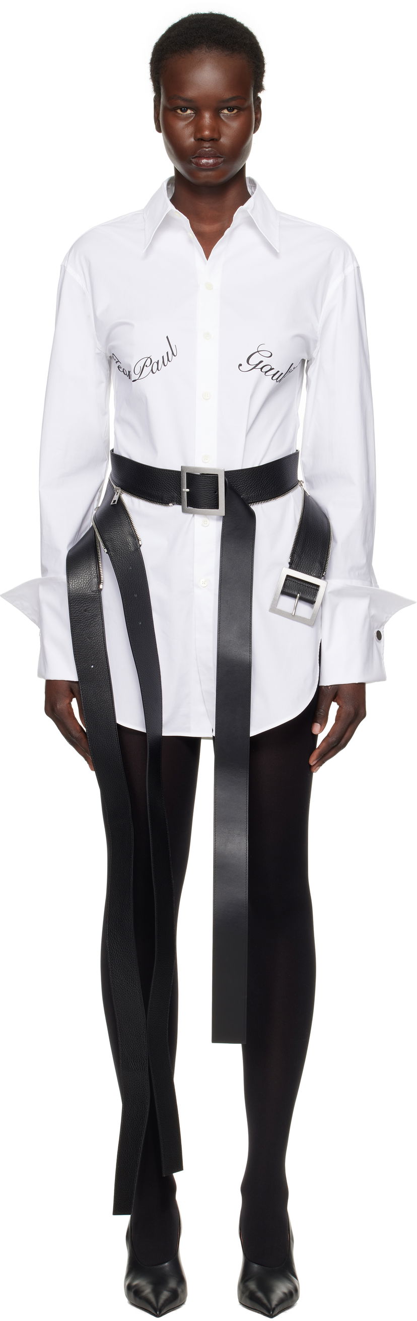 Srajce Jean Paul Gaultier Jean Paul Gaultier Print Shirt Bela | 25/33-F-CH088I-C071-01