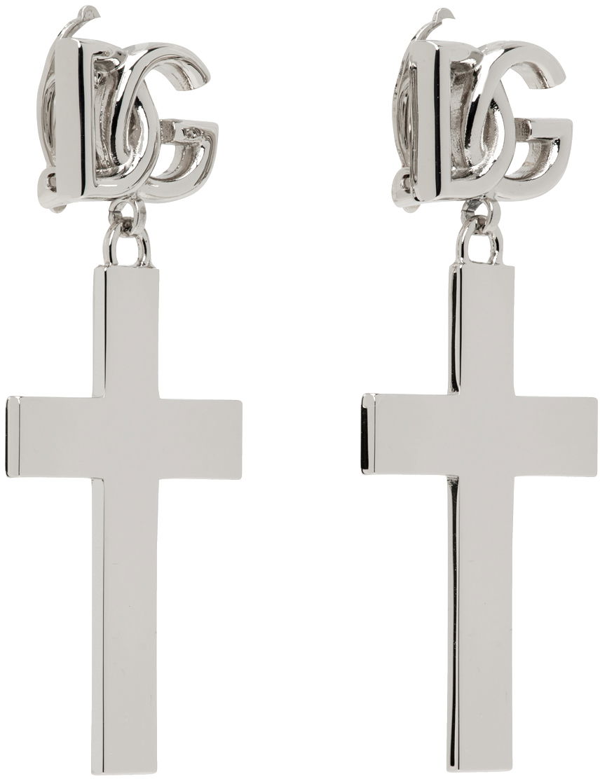 Uhani Dolce & Gabbana Dolce&Gabbana Cross Drop Earrings Kovinski | WEQ4C1 W1111, 1