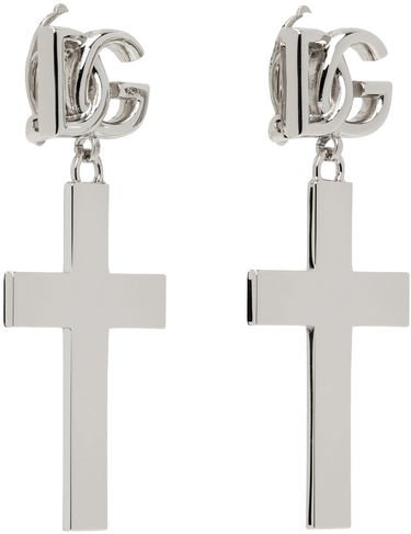Uhani Dolce & Gabbana Dolce&Gabbana Cross Drop Earrings Kovinski | WEQ4C1 W1111, 1