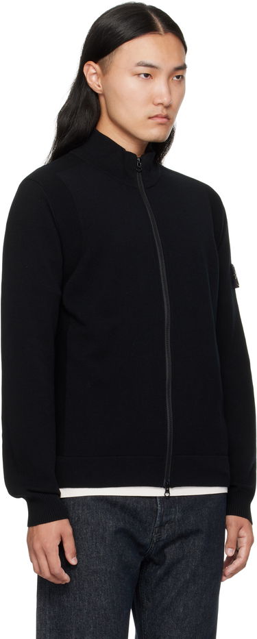 Pulover Stone Island Stone Island Stretch RWS Wool Zip-Up Sweatshirt Črna | K2S15 5100062 S00A1, 1