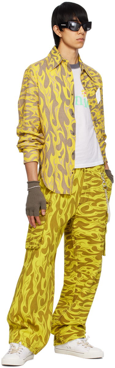 Cargo hlače ERL ERL Cargo Pants with Print Rumena | ERL08P007, 3