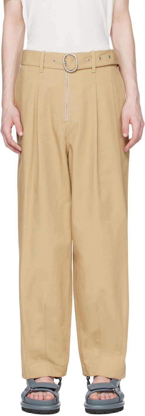 Hlače Jil Sander Belted Trousers Bež | J47KA0203_J45136