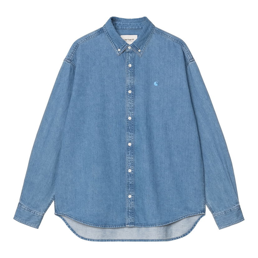Srajce Carhartt WIP Carhartt WIP Lucas Long Sleeve Denim Shirt Modra | I034525_9