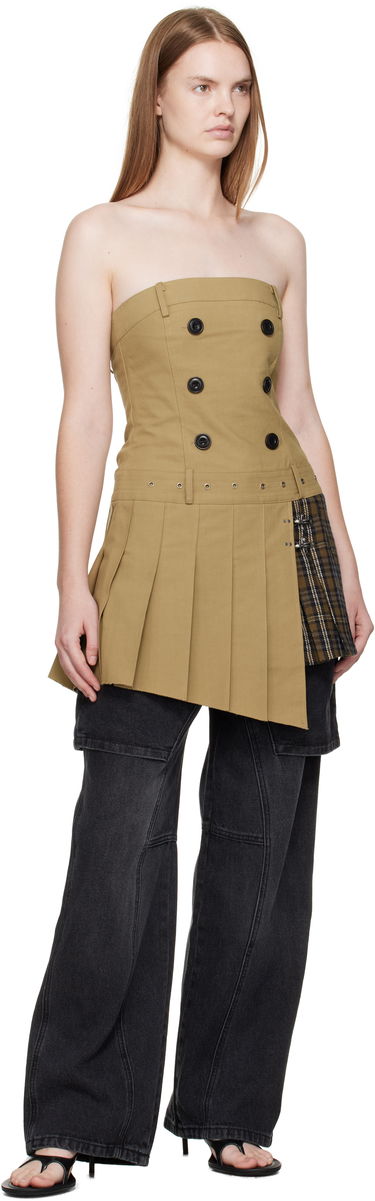 Obleke Andersson Bell Andersson Bell Double-Breasted Pleated Minidress Bež | atb1366w, 4