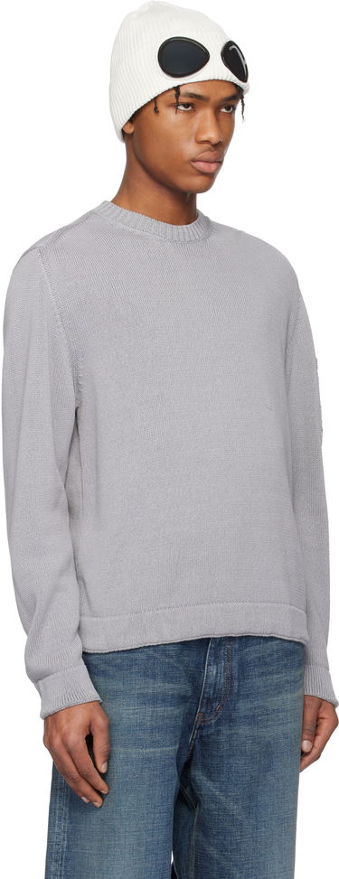 Pleteni pulover C.P. Company C.P. Company Crewneck Lens Knit Sweater Siva | 18CMKN077A-110058A, 1
