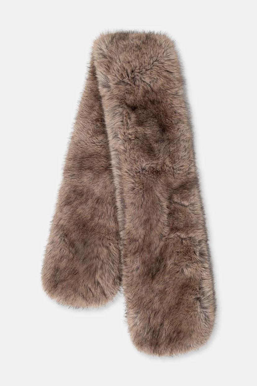 Šala STAND STUDIO Lone Patterned Faux Fur Scarf Rjava | 66566.9397