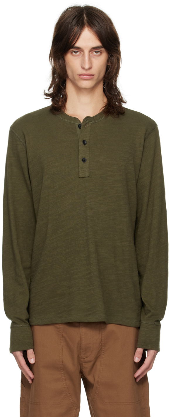 Majica rag & bone Rag & Bone Classic Flame Henley Zelena | MBC22FT037TL37, 0