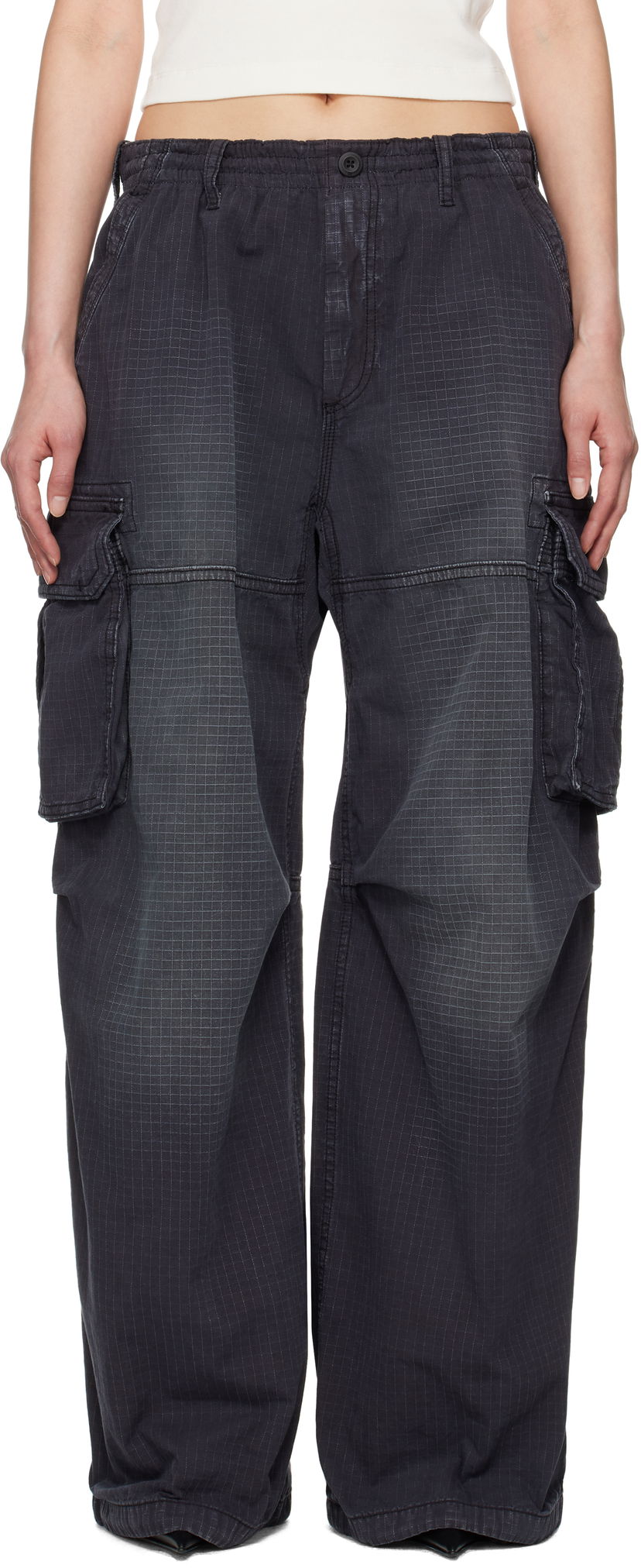 Cargo hlače Alexander Wang Alexander Wang Pre-Styled Ripstop Cargo Pants Črna | 1WC2254815