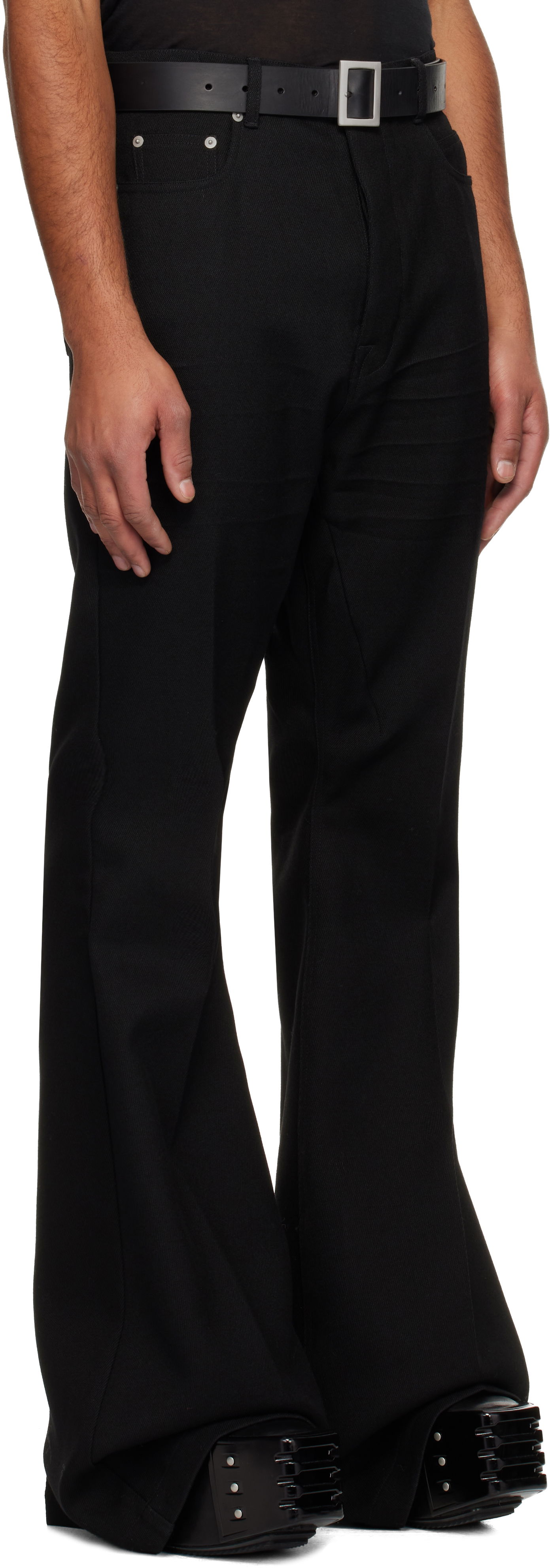 Hlače Rick Owens Concordians Bolan Flared Trousers Črna | RR02E1335 WD, 1