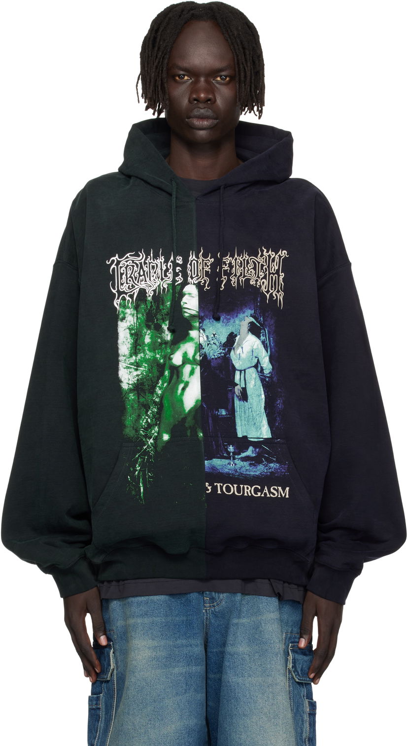 Pulover VETEMENTS Vetements Cradle of Filth Cut-Up Oversized Hoodie Večbarvna | UCF76HD850EN