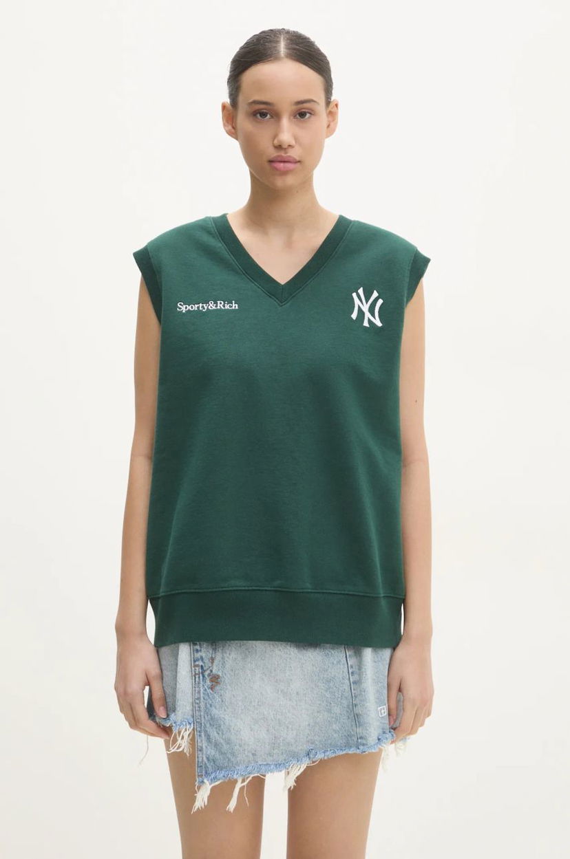 Majica brez rokavov Sporty & Rich Yankees Serif V-Neck Vest Zelena | ST045505300GR10